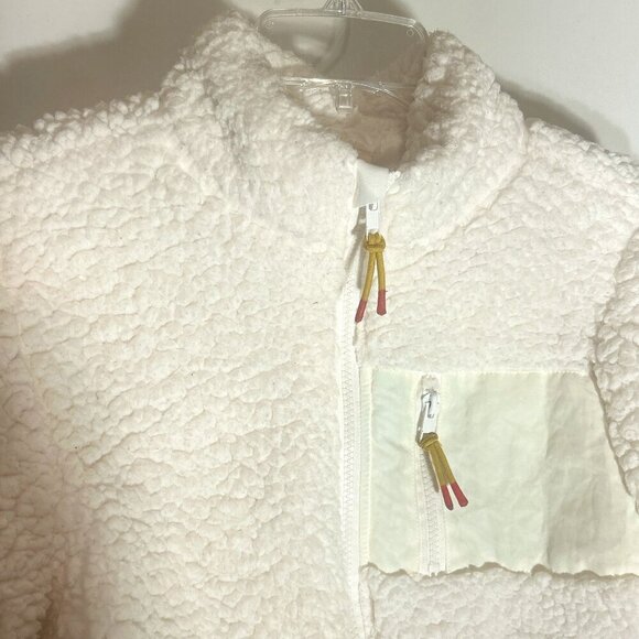 Birch & Stone SZ12 Girls Ivory Sherpa Parka Jacket Y2K Comfy Outdoor Layering Pi - Picture 4 of 10